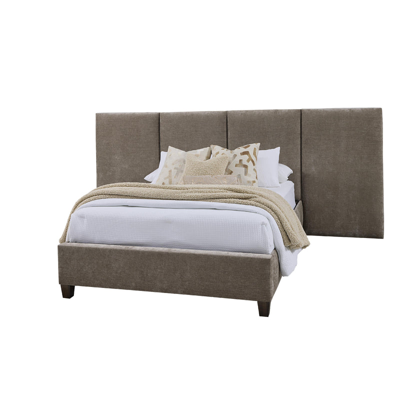  Artisan & Post Joinery 194 Queen Brindle Grey Upholstered Wall Bed - Washed White Oak IMAGE 1