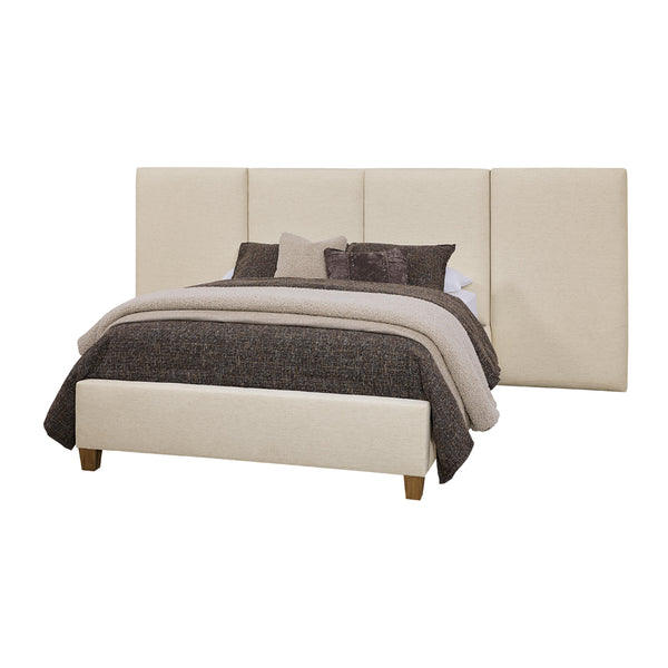  Artisan & Post Joinery 194 King Ivory Cream Upholstered Wall Bed - Washed White Oak IMAGE 1