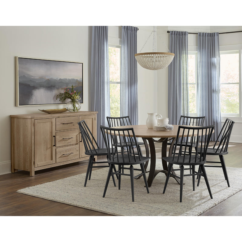  Artisan & Post Dovetail 755-045 Black Spindle Side Chair - Bleached White IMAGE 2