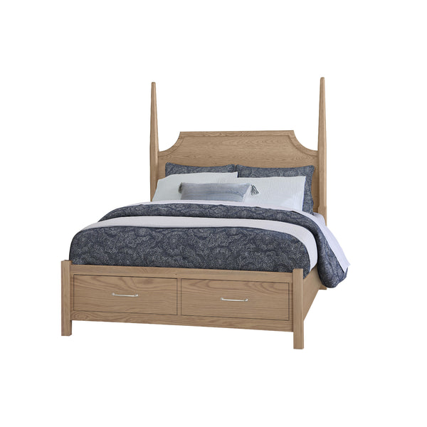 Vaughan-Bassett Tide & Timber 830 King Pencil Poster Bed with Footboard Storage - Clear Oak IMAGE 1