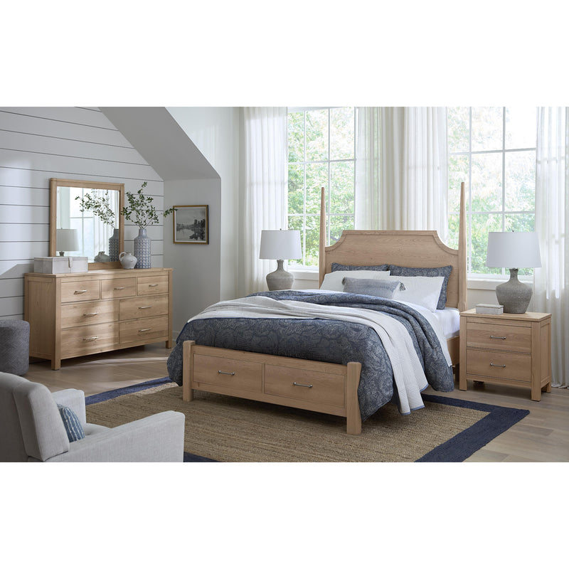  Vaughan-Bassett Tide & Timber 830 King Pencil Poster Bed with Footboard Storage - Clear Oak IMAGE 2