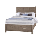  Vaughan-Bassett Tide & Timber 831 King Fretwork Bed with Storage Footboard - Grey Oak IMAGE 1