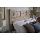  Vaughan-Bassett Tide & Timber 831 King Fretwork Bed with Storage Footboard - Grey Oak IMAGE 4