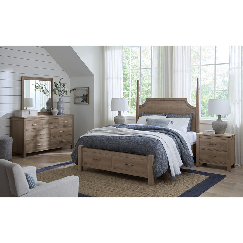  Vaughan-Bassett Tide & Timber 831 King Pencil Poster Bed with Footboard Storage - Grey Oak IMAGE 3