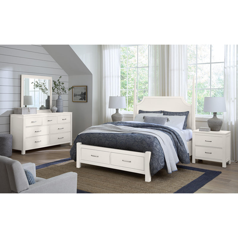  Vaughan-Bassett Tide & Timber 834 Queen Pencil Poster Bed with Footboard Storage - White Maple IMAGE 4