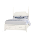  Vaughan-Bassett Tide & Timber 834 King Pencil Poster Bed with Footboard Storage - White Maple IMAGE 1