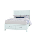  Vaughan-Bassett Tide & Timber 835 Queen Fretwork Bed with Storage Footboard - Blue Maple IMAGE 1