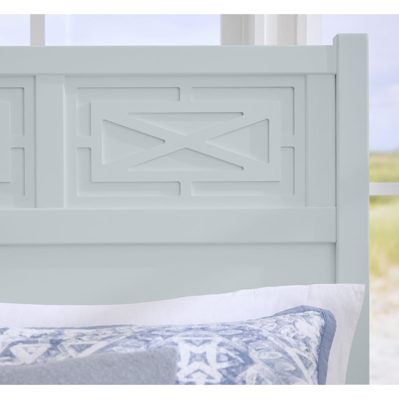  Vaughan-Bassett Tide & Timber 835 King Fretwork Bed with Storage Footboard - Blue Maple IMAGE 2