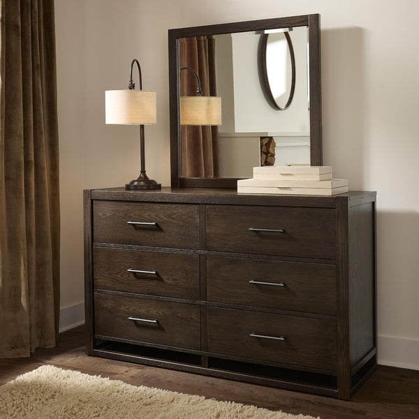  Vaughan-Bassett Lodge & Loft 840-002 6 Drawer Dresser - Dark Oak IMAGE 1