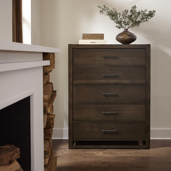  Vaughan-Bassett Lodge & Loft 840-115 5 Drawer Chest - Dark Oak IMAGE 1