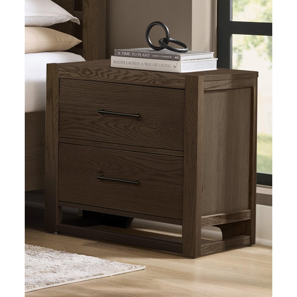  Vaughan-Bassett Lodge & Loft 840-227 2 Drawer Nightstand - Dark Oak IMAGE 1