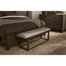  Vaughan-Bassett Lodge & Loft 840-080I Ivory Cream Upholstered Bench - Dark Oak IMAGE 1