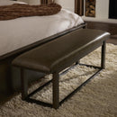 Vaughan-Bassett Lodge & Loft 840-080Y Sedona Brown Upholstered Bench - Dark Oak IMAGE 1