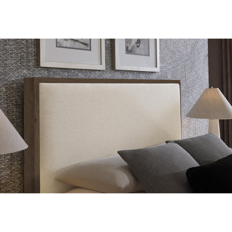  Vaughan-Bassett Lodge & Loft 840 King Ivory Cream Upholstered Bed - Dark Oak IMAGE 2