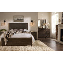  Vaughan-Bassett Lodge & Loft 840 King Sedona Brown Upholstered Storage Bed - Dark Oak IMAGE 4