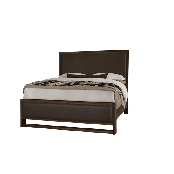  Vaughan-Bassett Lodge & Loft 840 King Sedona Brown Upholstered Bed - Dark Oak IMAGE 1