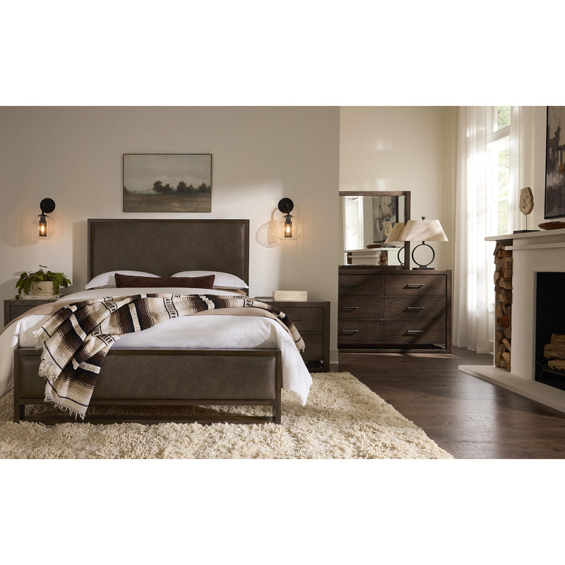  Vaughan-Bassett Lodge & Loft 840 King Sedona Brown Upholstered Bed - Dark Oak IMAGE 2