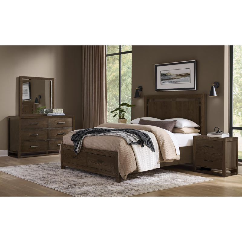  Vaughan-Bassett Lodge & Loft 840 King Floating Panel Bed with Footboard Storage - Dark Oak IMAGE 3