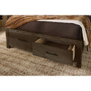  Vaughan-Bassett Lodge & Loft 840 King Floating Panel Bed with Footboard Storage - Dark Oak IMAGE 7