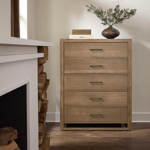  Vaughan-Bassett Lodge & Loft 842-115 5 Drawer Chest - Blond Oak IMAGE 1