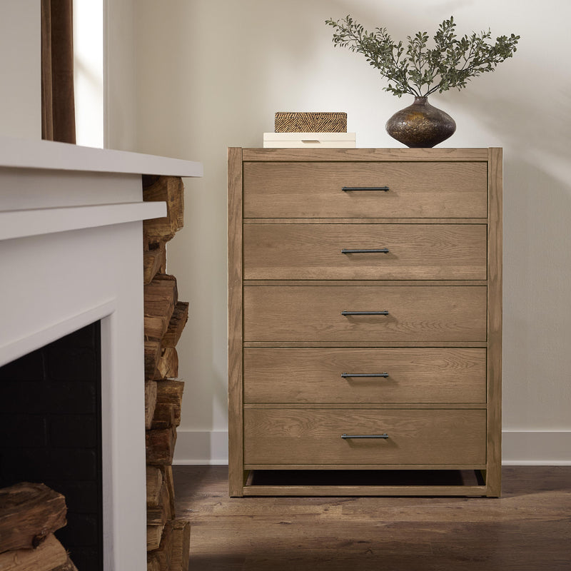  Vaughan-Bassett Lodge & Loft 842-115 5 Drawer Chest - Blond Oak IMAGE 1