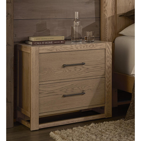  Vaughan-Bassett Lodge & Loft 842-227 2 Drawer Nightstand - Blond Oak IMAGE 1