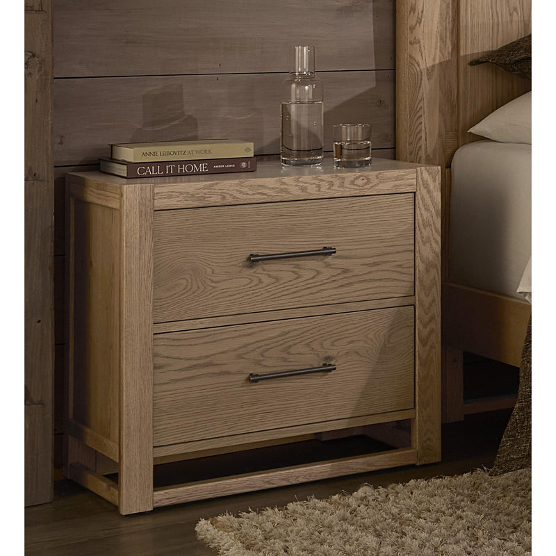  Vaughan-Bassett Lodge & Loft 842-227 2 Drawer Nightstand - Blond Oak IMAGE 1