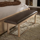  Vaughan-Bassett Lodge & Loft 842-080Y Sedona Brown Upholstered Bench - Blond Oak IMAGE 1