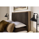  Vaughan-Bassett Lodge & Loft 842 Queen Sedona Brown Upholstered Storage Bed - Blond Oak IMAGE 3