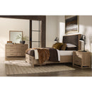  Vaughan-Bassett Lodge & Loft 842 Queen Sedona Brown Upholstered Storage Bed - Blond Oak IMAGE 4