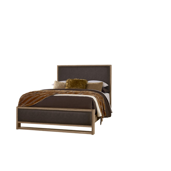  Vaughan-Bassett Lodge & Loft 842 Queen Sedona Brown Upholstered Bed - Blond Oak IMAGE 1