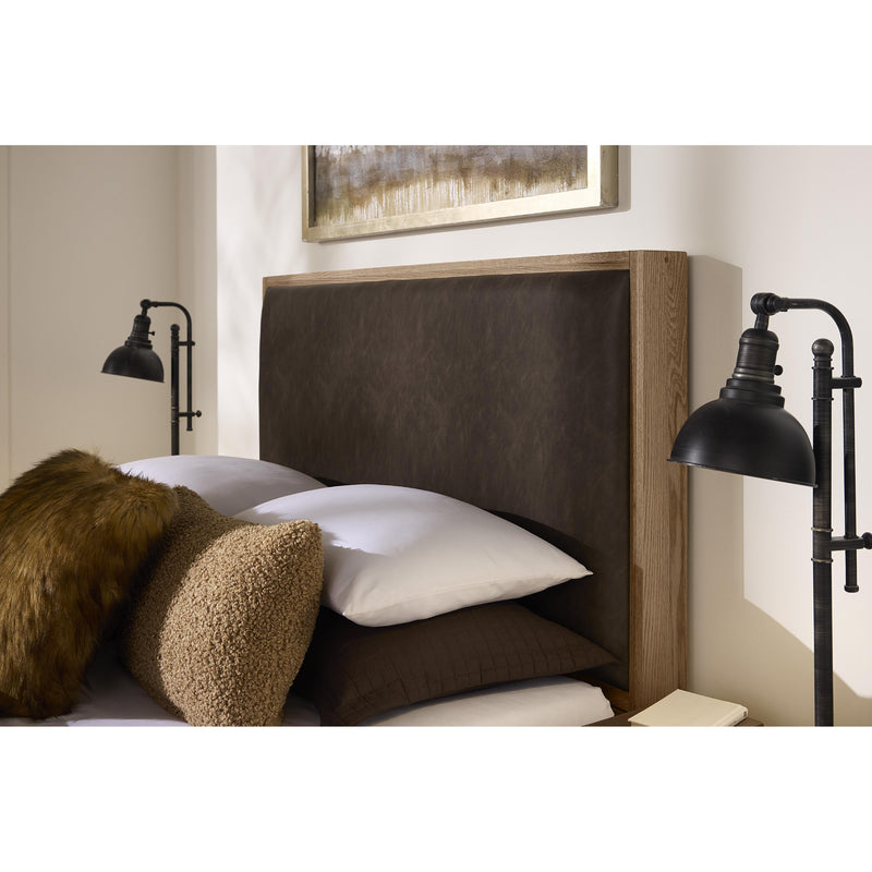  Vaughan-Bassett Lodge & Loft 842 Queen Sedona Brown Upholstered Bed - Blond Oak IMAGE 3