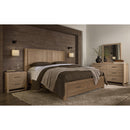  Vaughan-Bassett Lodge & Loft 842 Queen Radius Poster Bed with Footboard Storage - Blond Oak IMAGE 5