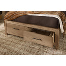  Vaughan-Bassett Lodge & Loft 842 King Radius Poster Bed with Footboard Storage - Blond Oak IMAGE 3