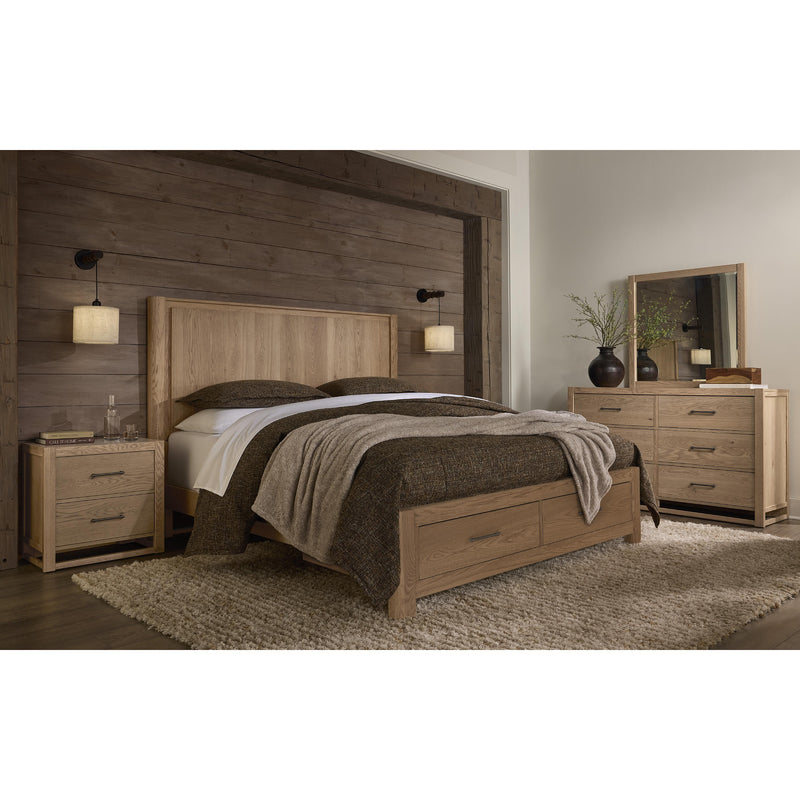 Vaughan-Bassett Lodge & Loft 842 King Radius Poster Bed with Footboard Storage - Blond Oak IMAGE 5