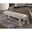  Vaughan-Bassett Lodge & Loft 844-080I Ivory Cream Upholstered Bench - Soft White IMAGE 1