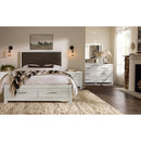  Vaughan-Bassett Lodge & Loft 844 Queen Sedona Brown Upholstered Storage Bed - Soft White IMAGE 5
