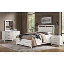  Vaughan-Bassett Lodge & Loft 844 Queen Floating Panel Bed with Footboard Storage - Soft White IMAGE 6