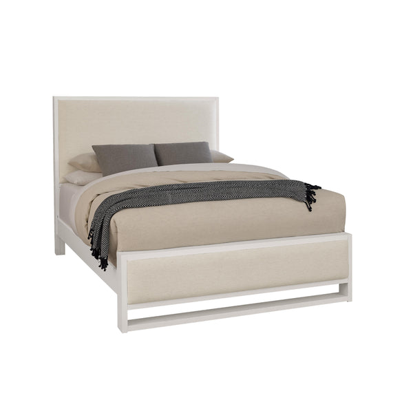  Vaughan-Bassett Lodge & Loft 844 King Ivory Cream Upholstered Bed - Soft White IMAGE 1