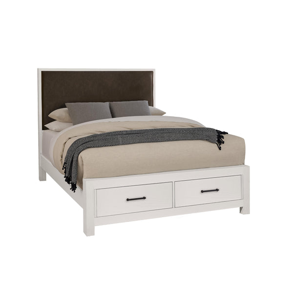  Vaughan-Bassett Lodge & Loft 844 King Sedona Brown Upholstered Storage Bed - Soft White IMAGE 1