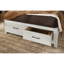  Vaughan-Bassett Lodge & Loft 844 King Radius Poster Bed with Footboard Storage - Soft White IMAGE 3
