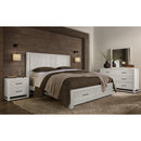  Vaughan-Bassett Lodge & Loft 844 King Radius Poster Bed with Footboard Storage - Soft White IMAGE 5