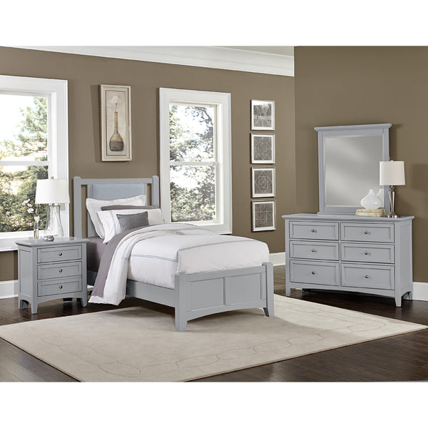  Vaughan-Bassett Bonanza BB26 Twin Blue Upholstered Bed - Grey IMAGE 1