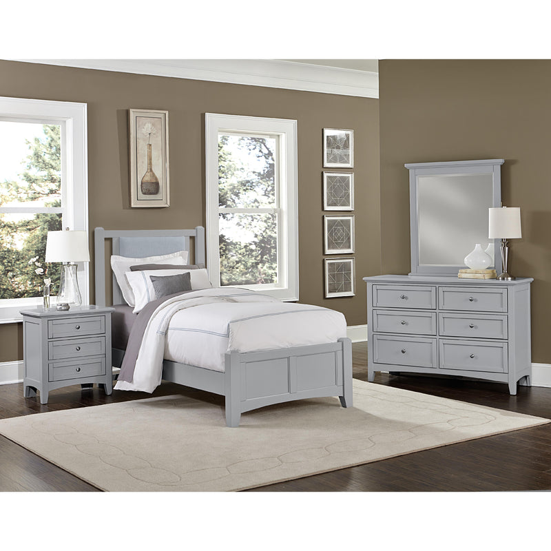  Vaughan-Bassett Bonanza BB26 Twin Blue Upholstered Bed - Grey IMAGE 1