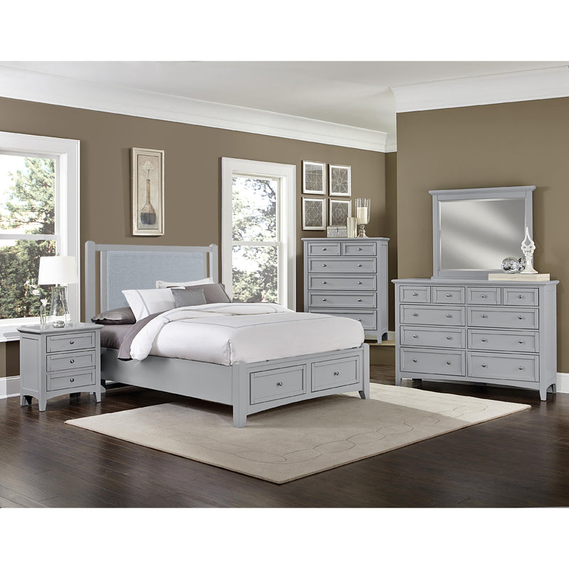  Vaughan-Bassett Bonanza BB26 Queen Blue Upholstered Storage Bed - Grey IMAGE 3