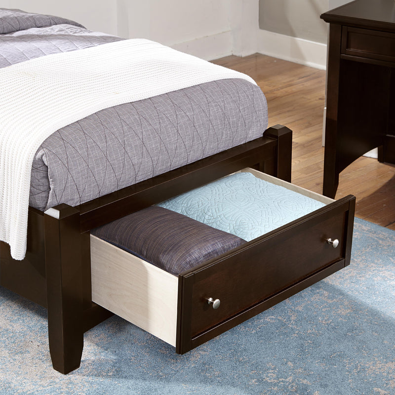  Vaughan-Bassett Bonanza BB27 Twin Linen Upholstered Storage Bed - Merlot IMAGE 3