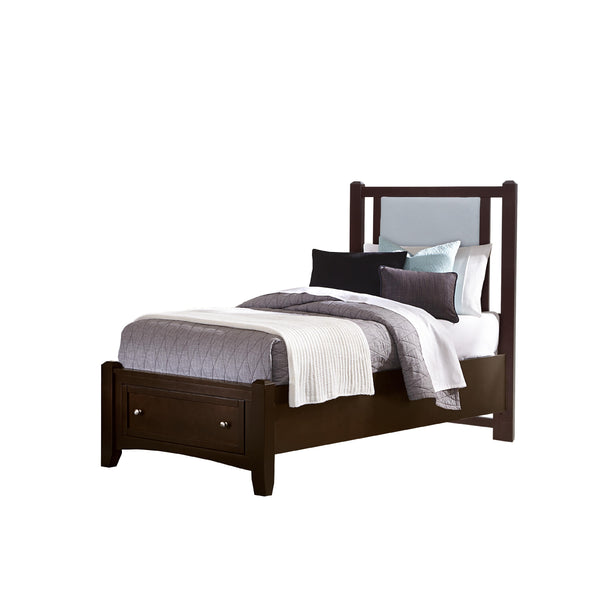  Vaughan-Bassett Bonanza BB27 Twin Blue Upholstered Storage Bed - Merlot IMAGE 1