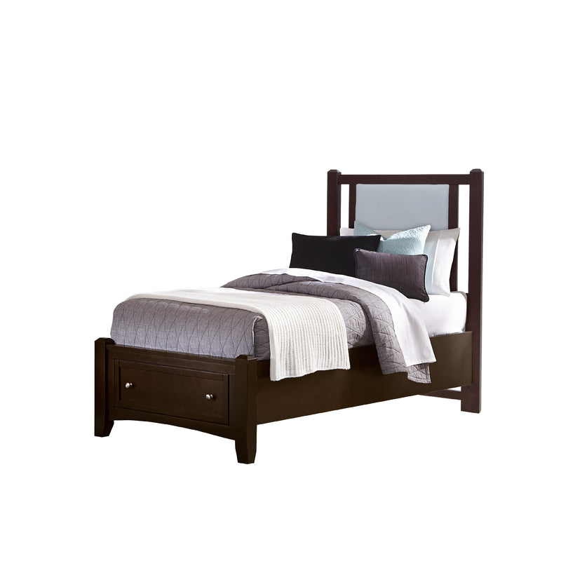  Vaughan-Bassett Bonanza BB27 Twin Blue Upholstered Storage Bed - Merlot IMAGE 1