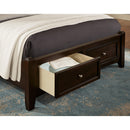  Vaughan-Bassett Bonanza BB27 Queen Linen Upholstered Storage Bed - Merlot IMAGE 3