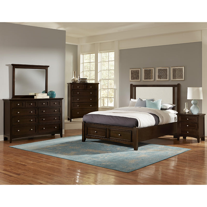  Vaughan-Bassett Bonanza BB27 Queen Linen Upholstered Storage Bed - Merlot IMAGE 4